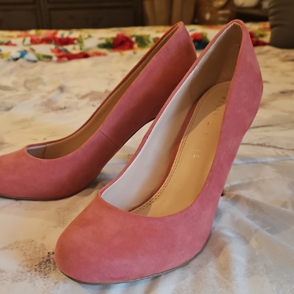 Kelly & Katie Shoes - Kelly & Katie Pink Suede Heels